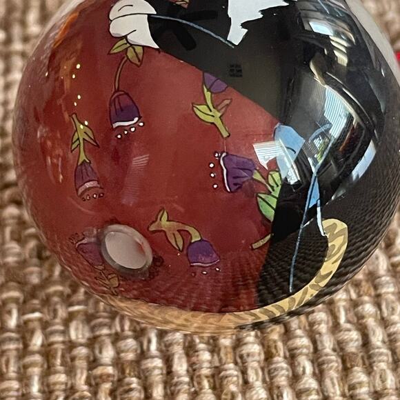 Blown glass Cat Christmas Ornament handpainted reverse art - Picture 8 of 10